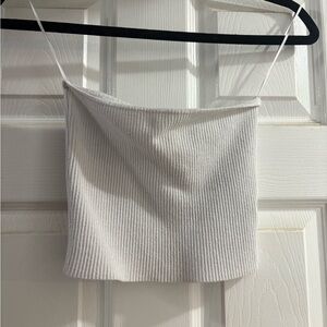 PacSun White Ribbed Crop Top